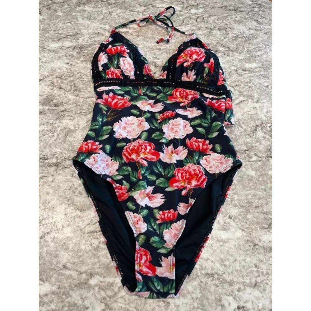 Floral One Piece Swimsuit- Large NWT